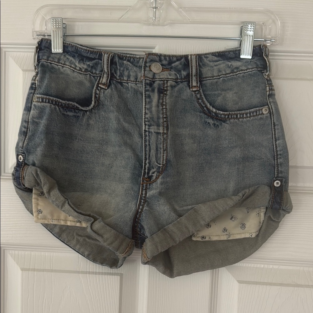 Anthropologie Blue High-Waisted Jean Shorts
